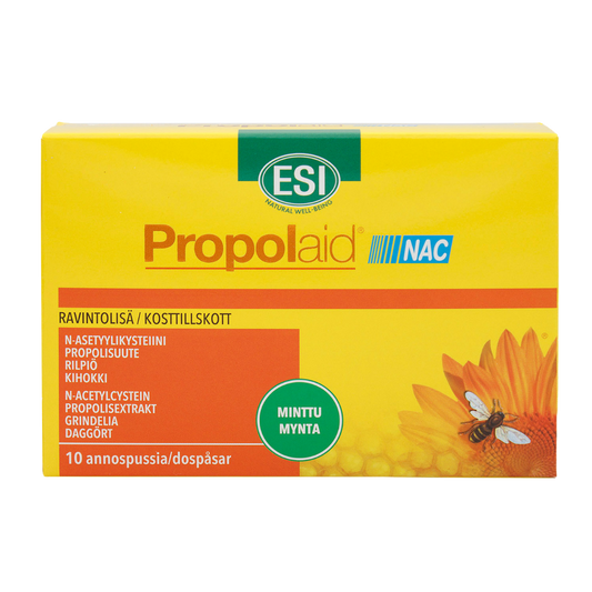 ESI Propolaid Nac 含N-乙酰半胱氨酸冲剂 10 包 5 g｜ESI Propolaid Nac N-asetyylikysteiinipitoinen juomajauhe 10 x 5 g
