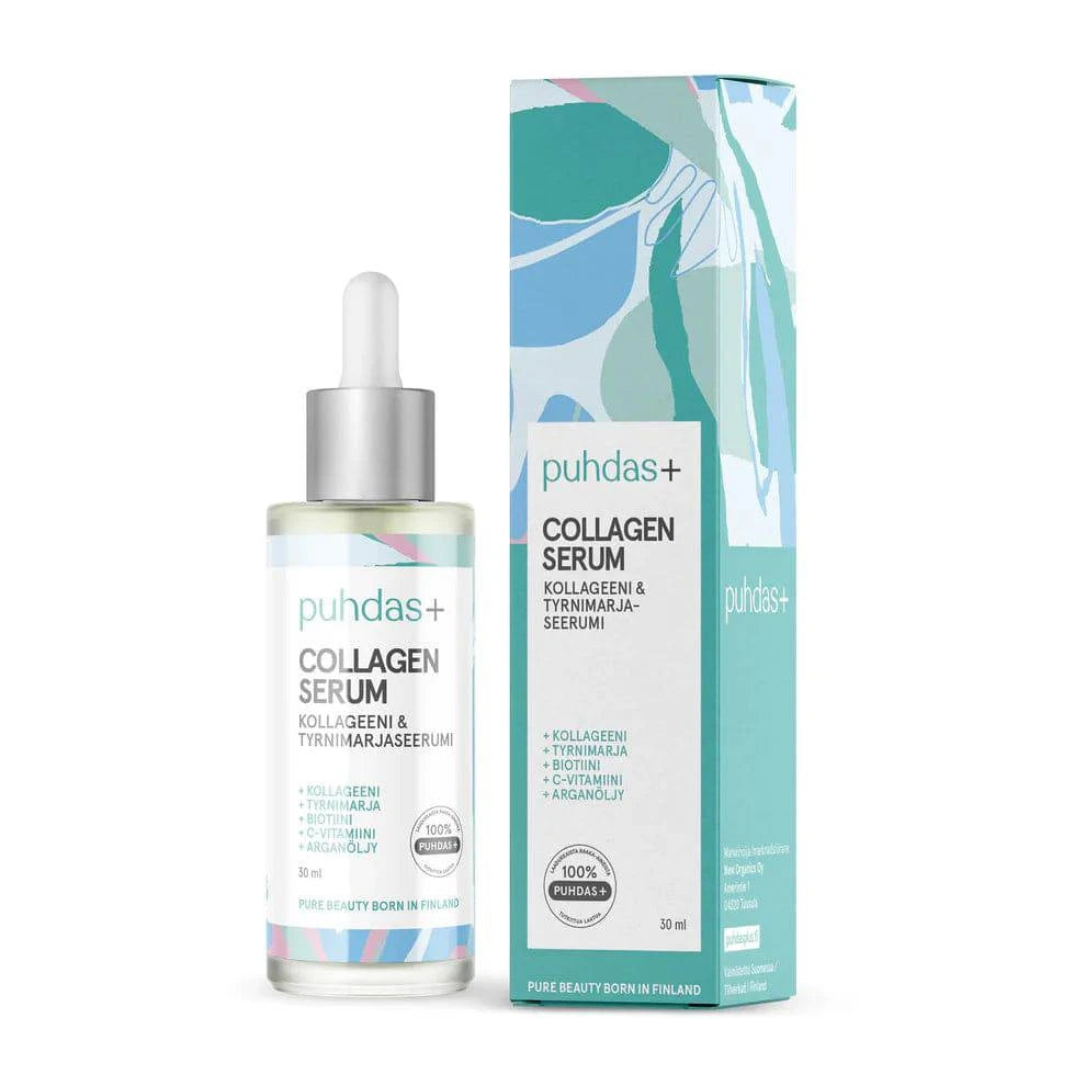 Puhdas+ 胶原蛋白沙棘精华 30 ml｜Puhdas+ Collagen Serum - Kollageeni & Tyrnimarjaseerumi 30 ml