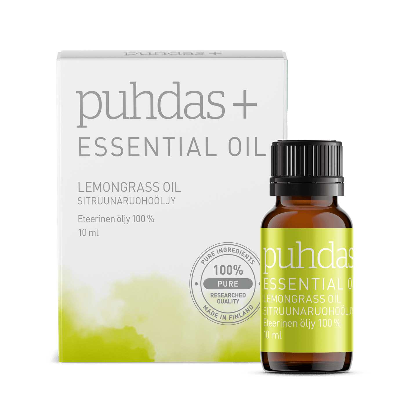 Puhdas+ Essential Oil Lemongrass Oil - Sitruunaruohoöljy 10 ml｜Puhdas+ 柠檬草精油 10 ml