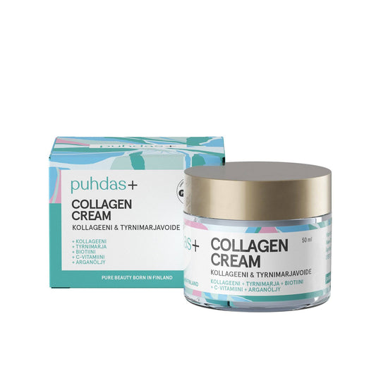Puhdas+ 胶原蛋白沙棘霜 50 ml｜Puhdas+ Collagen Cream - Kollageeni & Tyrnimarjavoide 50 ml