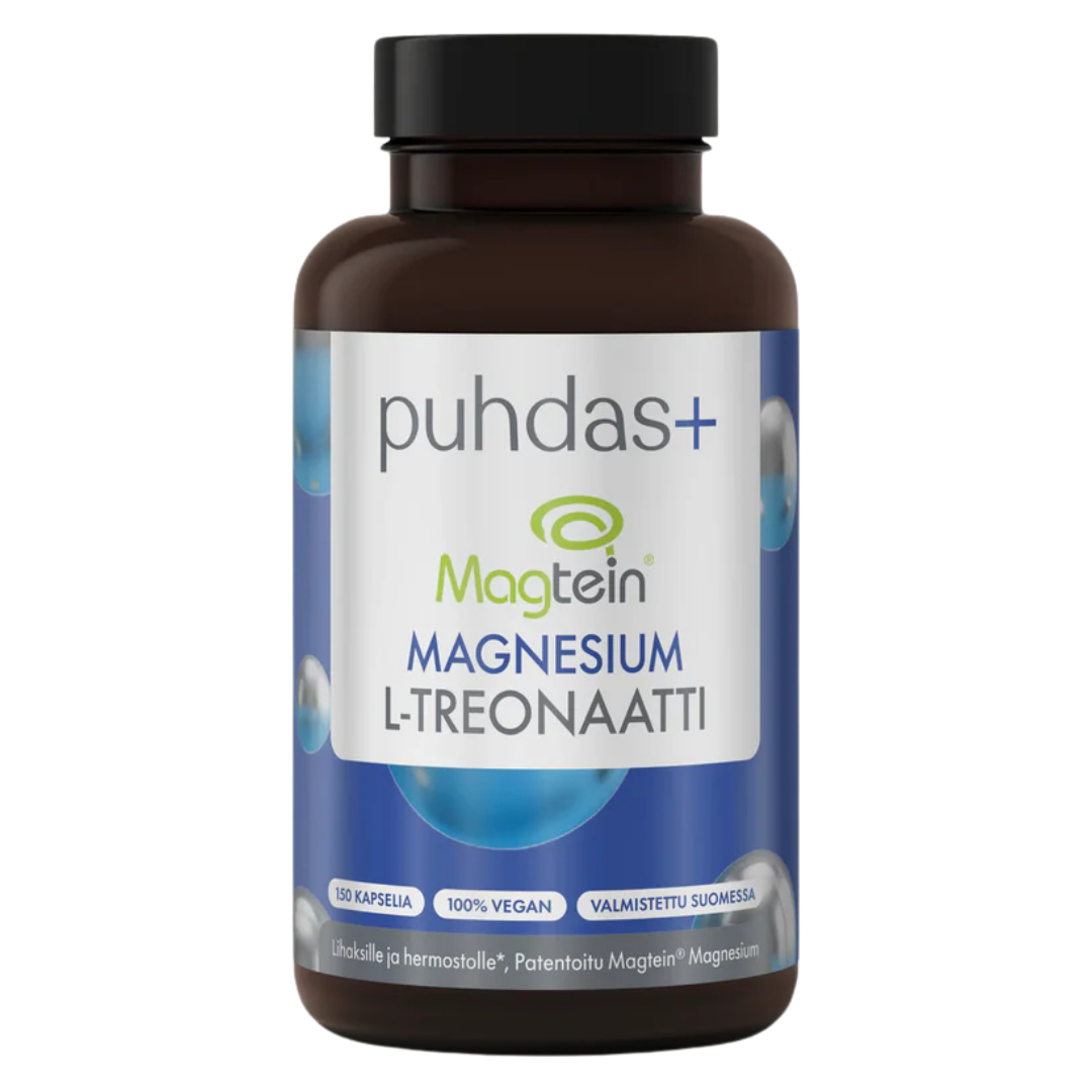 Puhdas+ Magtein® 镁 L-苏糖酸 150粒｜Puhdas+ Magtein® Magnesium L-Treonaatti 150 kaps.