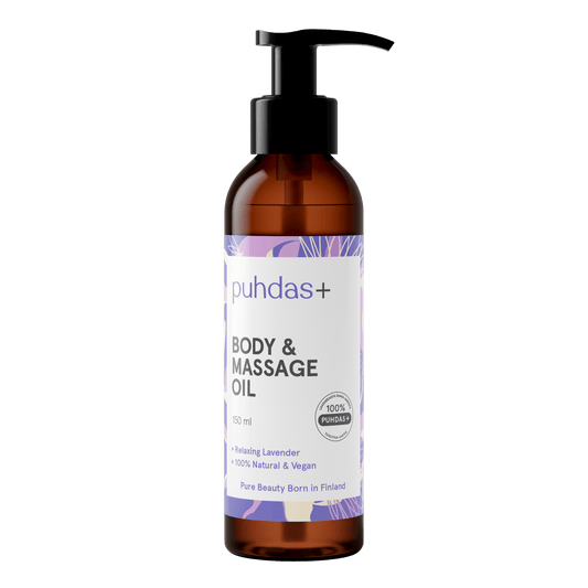 Puhdas+ 身体按摩油 薰衣草 150 ml｜Puhdas+ Body & Massage Oil - Vartalo & Hierontaöljy laventeli 150 ml