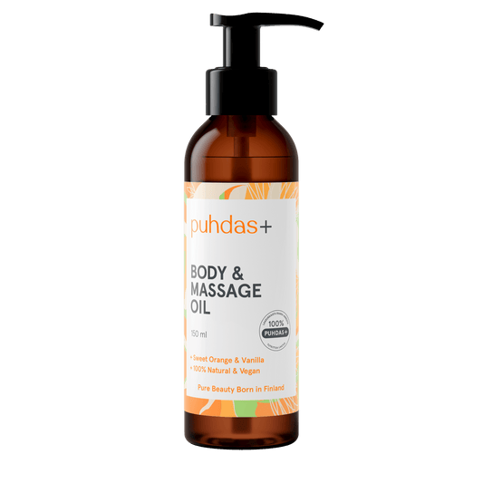 Puhdas+ 身体按摩油 橙子香草 150 ml｜Puhdas+ Body & Massage Oil - Vartalo & Hierontaöljy appelsiini ja vanilja 150 ml