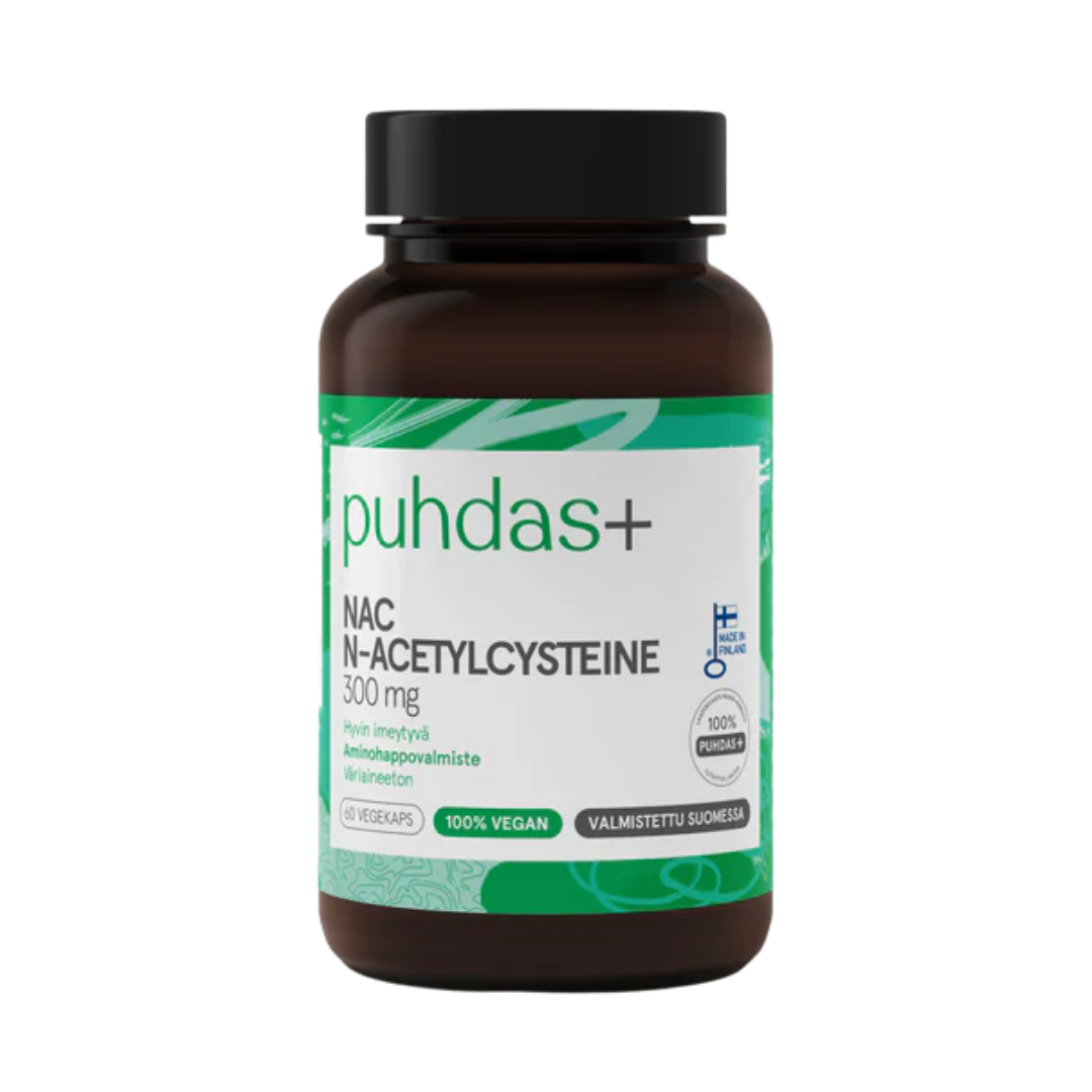 Puhdas+ NAC N-乙酰半胱氨酸 300毫克 60粒｜Puhdas+ Nac N-Acetyl Cysteine 300 mg 60 kaps.