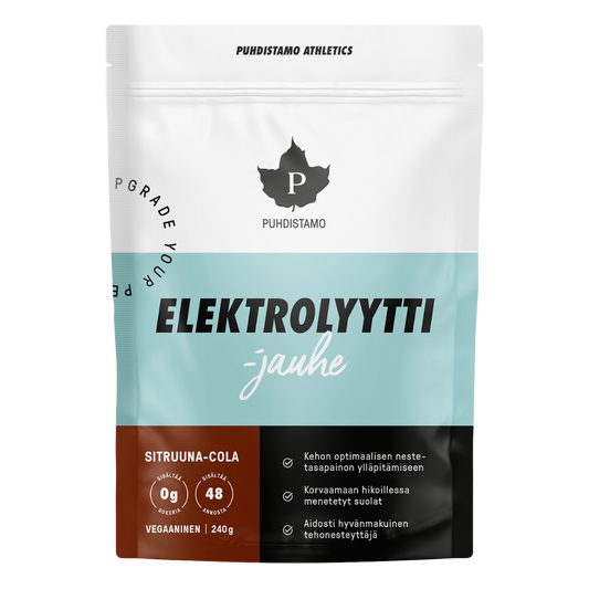 Puhdistamo Athletics 电解质粉 柠檬可乐味 240 g｜Puhdistamo Athletics Elektrolyyttijauhe Sitruuna-Cola 240 g