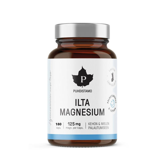净化所晚间镁 180粒 - 经济装｜Puhdistamo Ilta Magnesium 180 kaps. - SÄÄSTÖPAKKAUS