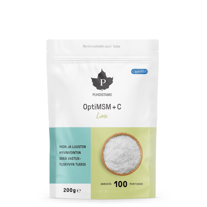 Puhdistamo OptiMSM+维生素C 青柠味粉末 200 g
