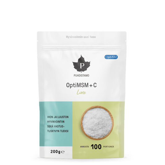 Puhdistamo OptiMSM+维生素C 青柠味粉末 200 g