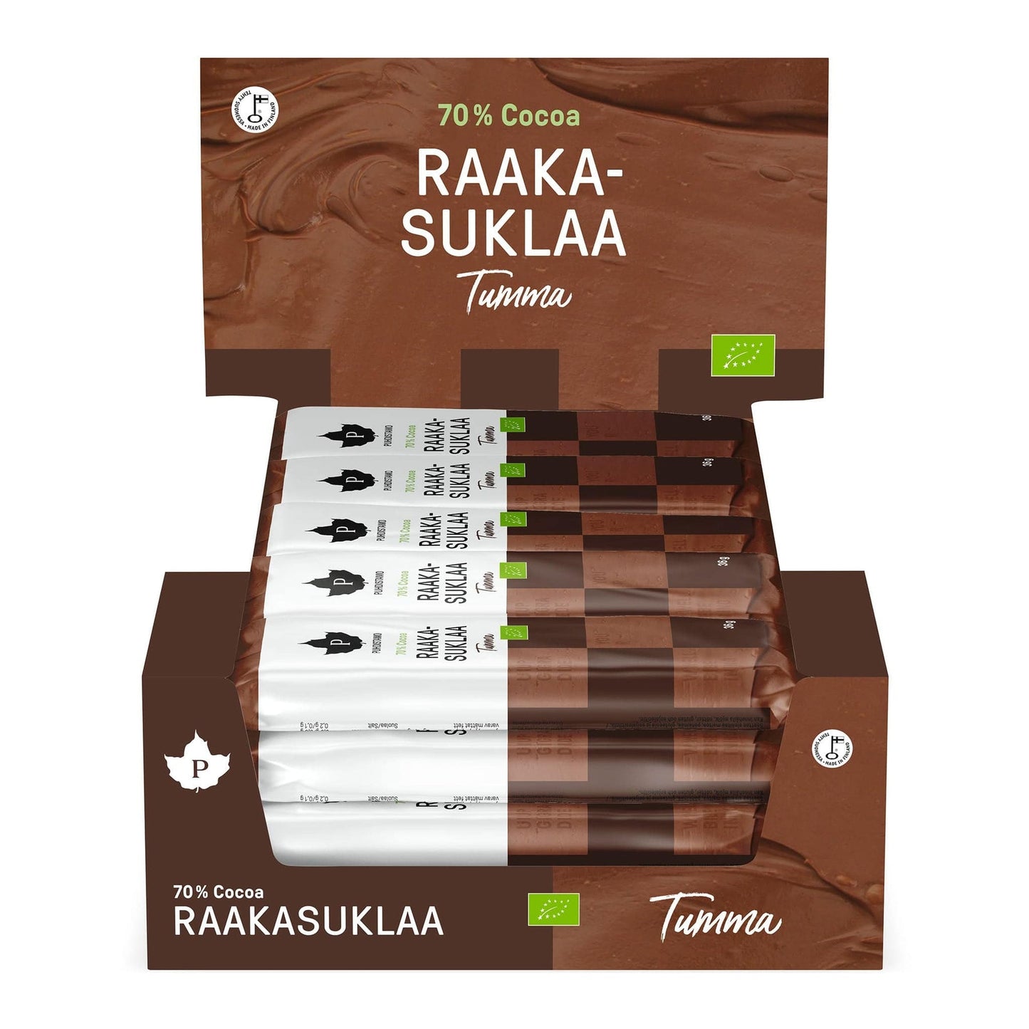 净化所生巧克力 黑巧克力 36克 x 24块 批发装｜Puhdistamo Raakasuklaa Tumma 36 g x 24 kpl TUKKUPAKKAUS