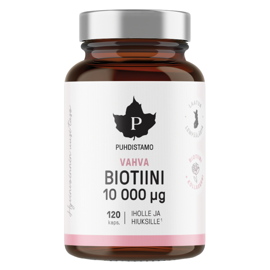 Puhdistamo 强效生物素 10000微克 120粒｜Puhdistamo Vahva Biotiini 10 000 µg 120 kaps.