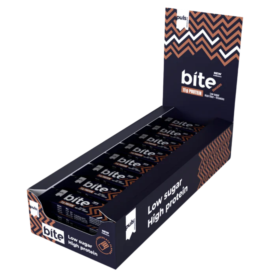 Puls Nutrition Bite 蛋白棒 巧克力味 批发装 24 x 35 g｜Puls Nutrition Bite Proteiinipatukka suklaa tukkupakkaus 24 x 35 g