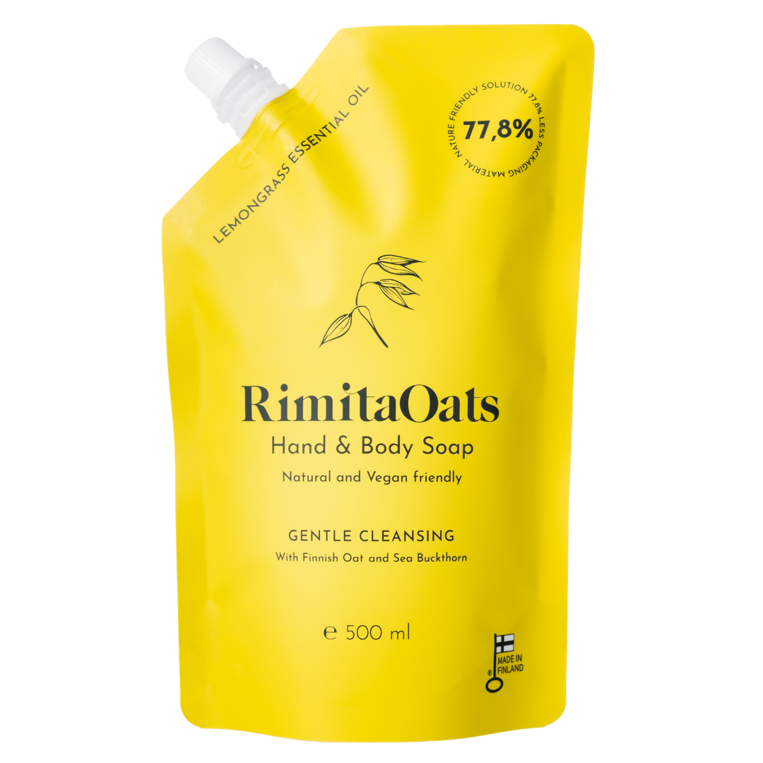 RimitaOats手部及身体皂补充装 500 ml｜RimitaOats Hand & Body Soap - Käsi- ja vartalosaippua Täyttöpakkaus 500 ml