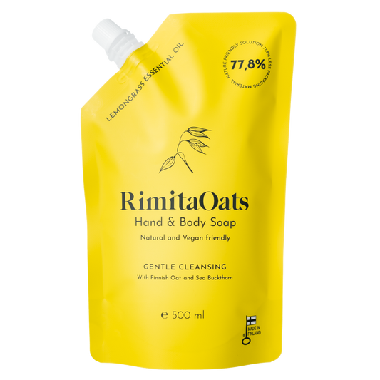 RimitaOats手部及身体皂补充装 500 ml｜RimitaOats Hand & Body Soap - Käsi- ja vartalosaippua Täyttöpakkaus 500 ml