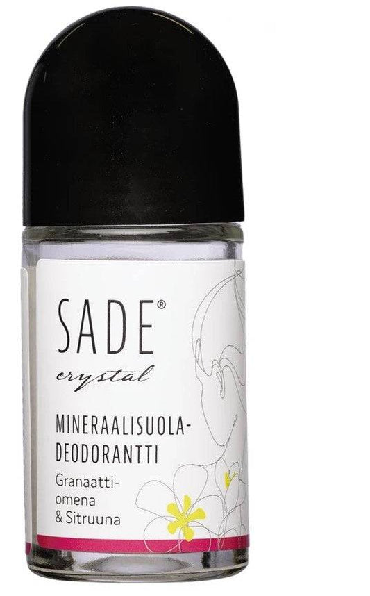 Sade水晶滚珠矿物盐止汗露50毫升-石榴&柠檬｜Sade Crystall Roll-On Mineraalisuola Deodorantti 50 ml - Granaattiomena & Sitruuna