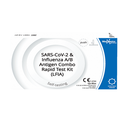 梅多米克斯新冠及甲流乙流抗原快速检测 1 kpl｜Medomics SARS-CoV-2 & Influenza A/B Antigeeni Pikatesti 1 kpl