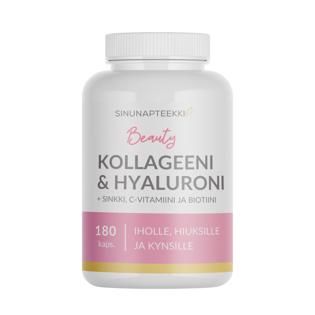Sinunapteekin Beauty Kollageeni & Hyaluroni 180 kaps.｜Sinunapteekin 美容胶原蛋白和透明质酸 180 粒胶囊。