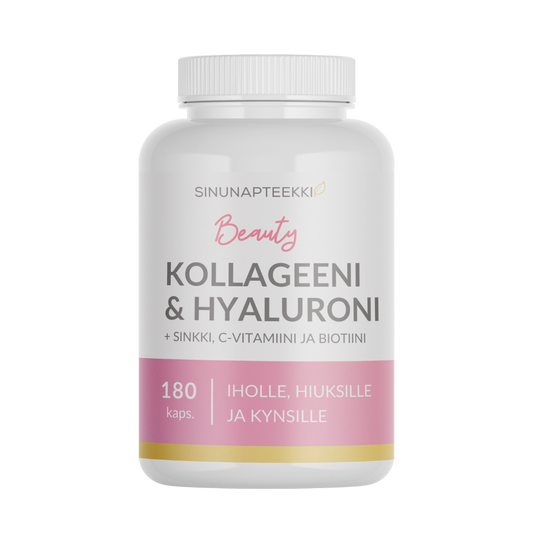 Sinunapteekin Beauty 胶原蛋白 & 透明质酸 180粒｜Sinunapteekin Beauty Kollageeni & Hyaluroni 180 kaps.