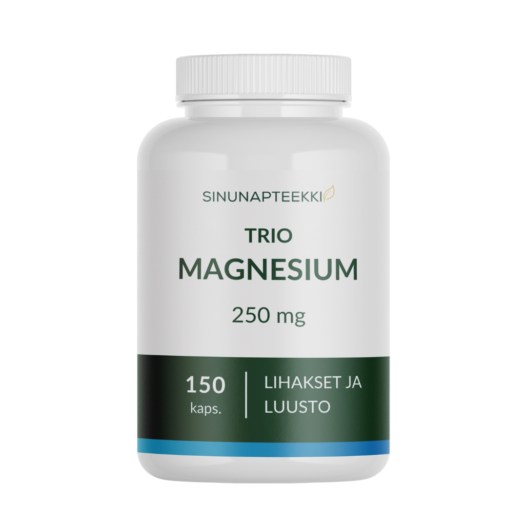 Sinunapteekin 三合一镁 250毫克 150粒｜Sinunapteekin Trio Magnesium 250 mg 150 kaps.
