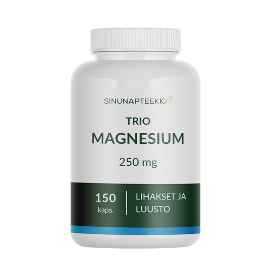 Sinunapteekin 三合一镁 250毫克 150粒｜Sinunapteekin Trio Magnesium 250 mg 150 kaps.