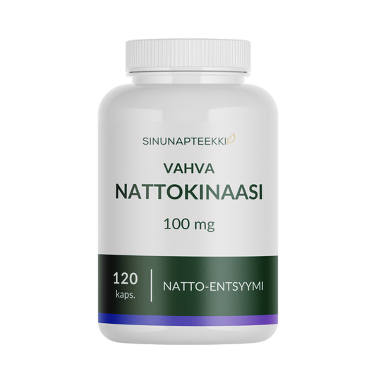 你的药房 强效纳豆激酶 100毫克 120粒胶囊 - 断货｜Sinunapteekin Vahva Nattokinaasi 100 mg 120 kaps. - Toimituskatkos