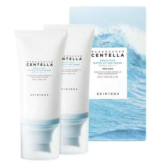 SKIN1004 积雪草透明质酸水感防晒精华 SPF50+ PA++++ 2支装 50 ml｜SKIN1004 Centella Hyalu-Cica Water-Fit Sun Serum SPF50+ PA++++ - Aurinkovoide 2 x 50 ml