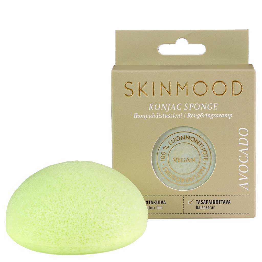 SkinMood 魔芋海绵 牛油果 - 牛油果洁面海绵，适合混合性和偏干性混合肌 1 kpl