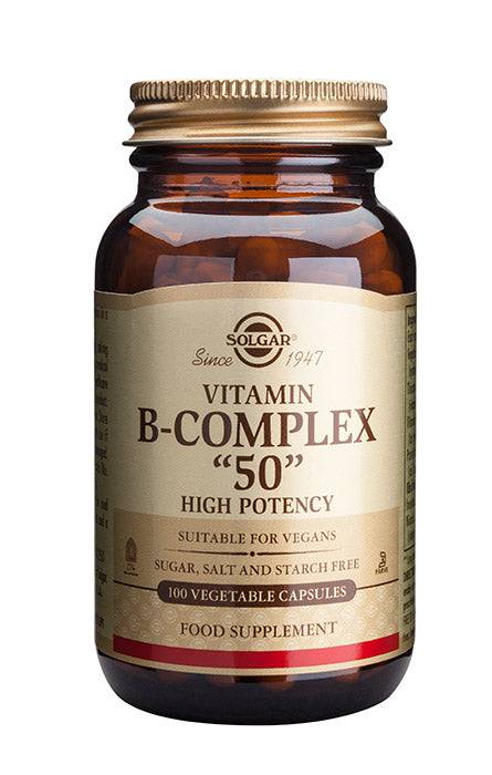 Solgar Vitamin B-Complex "50" - B-Vitamiinivalmiste 100 kaps.｜Solgar 维生素B族“50”-B族维生素制剂100粒