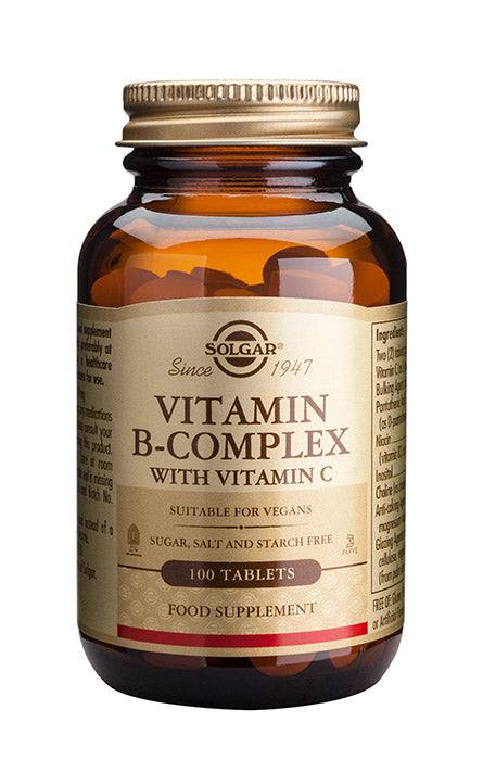 Solgar Vitamin B-Complex + C vitamin 100 tabl.｜Solgar 维生素B族+维生素C100片