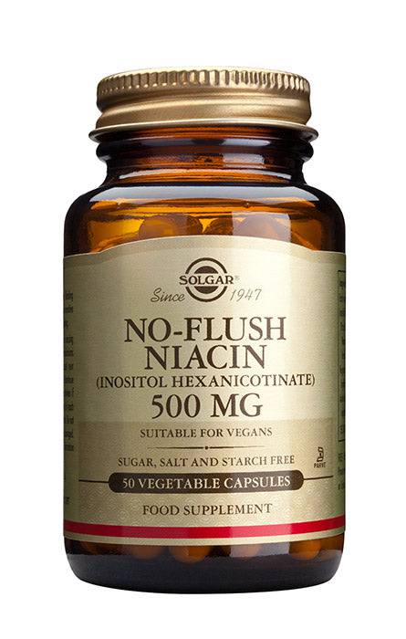 Solgar No-Flush Niacin 500 mg 50 kaps.｜Solgar 无潮红烟酸 500毫克 50粒