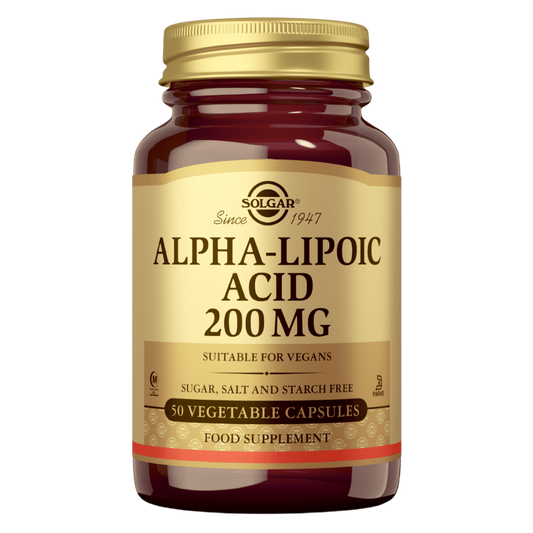 索尔加α-硫辛酸 - 200毫克 50粒｜Solgar Alpha-Lipoic Acid - Alfalipoiinihappo 200 mg 50 kaps.