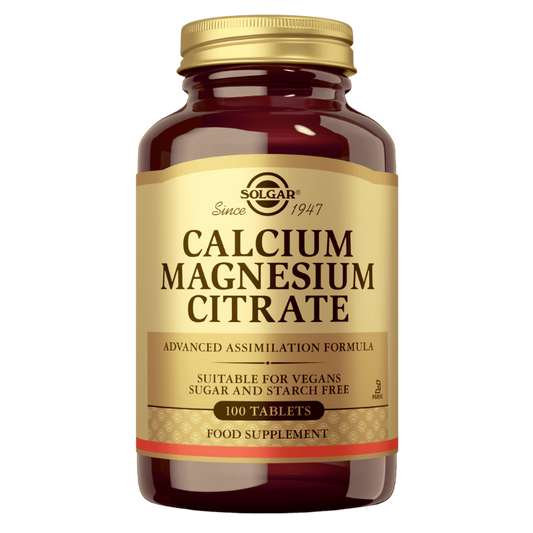 Solgar柠檬酸钙镁 100片｜Solgar Calcium Magnesium Citrate - Kalsium-Magnesiumsitraatti 100 tabl.