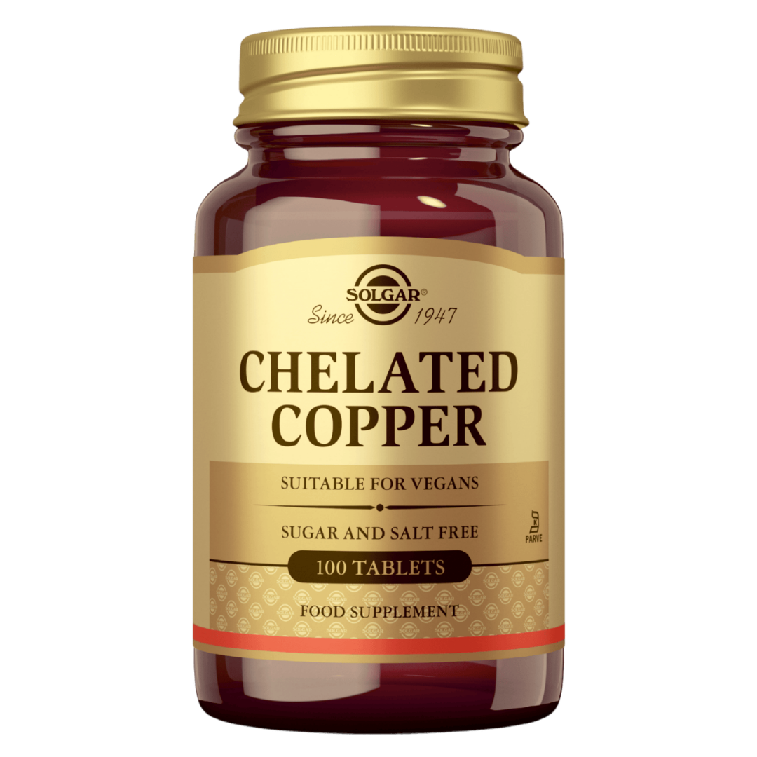 Solgar螯合铜 100片｜Solgar Chelated Copper - Kuparikelaatti 100 tabl.