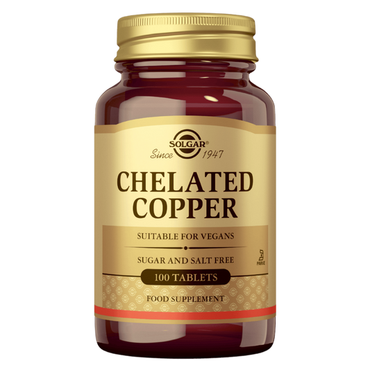Solgar螯合铜 100片｜Solgar Chelated Copper - Kuparikelaatti 100 tabl.