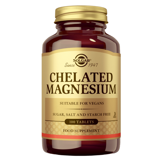 Solgar螯合镁 100片｜Solgar Chelated Magnesium - Magnesiumkelaatti 100 tabl.
