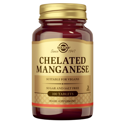 Solgar螯合锰 100片｜Solgar Chelated Manganese - Mangaanikelaatti 100 tabl.