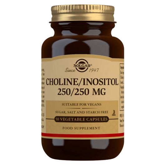 Solgar胆碱/肌醇250/250毫克 50粒｜Solgar Choline/Inositol 250/250 mg - Koliini/Inositoli 50 kaps.