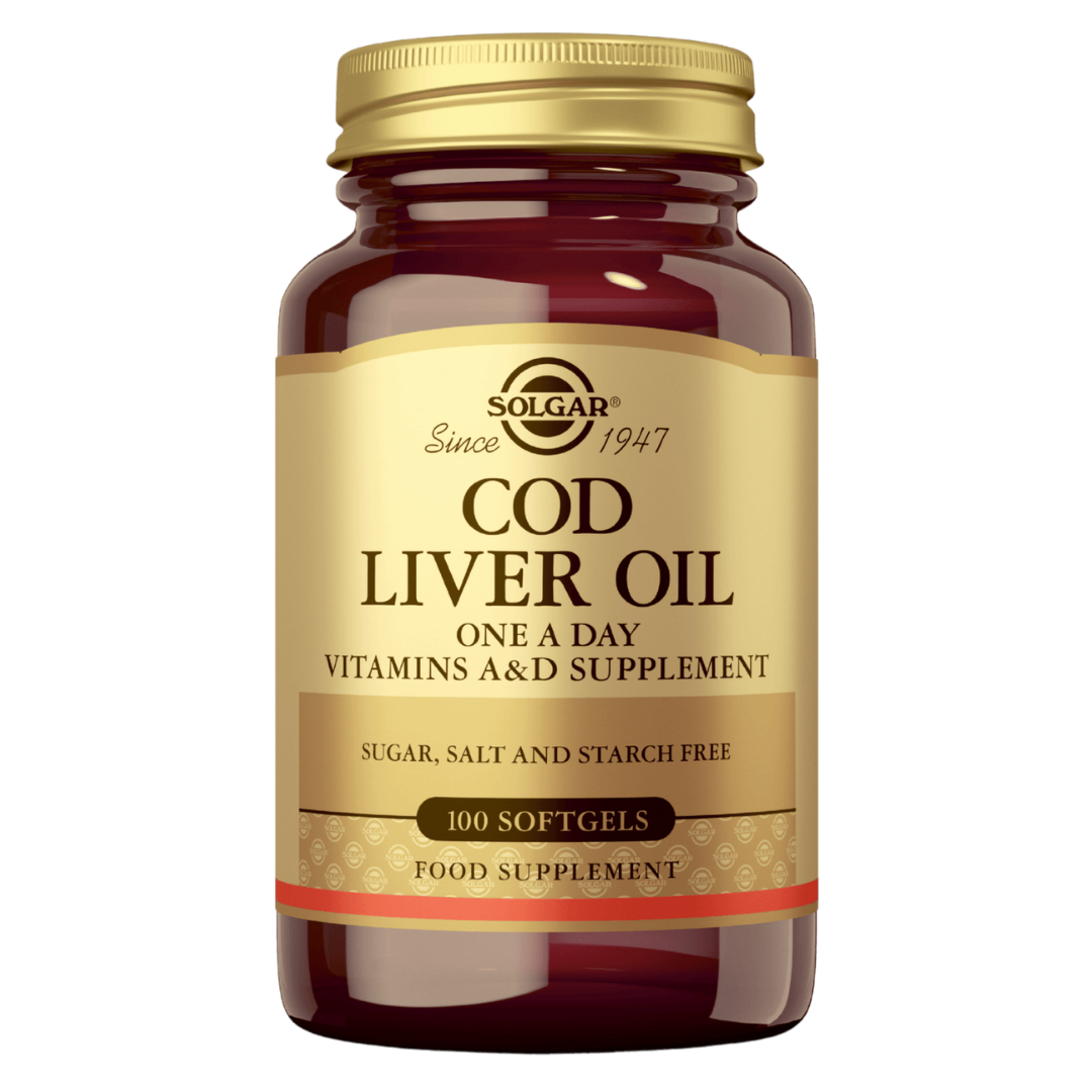 Solgar 鳕鱼肝油 100粒胶囊｜Solgar Cod Liver Oil - Turskanmaksaöljy 100 kaps.