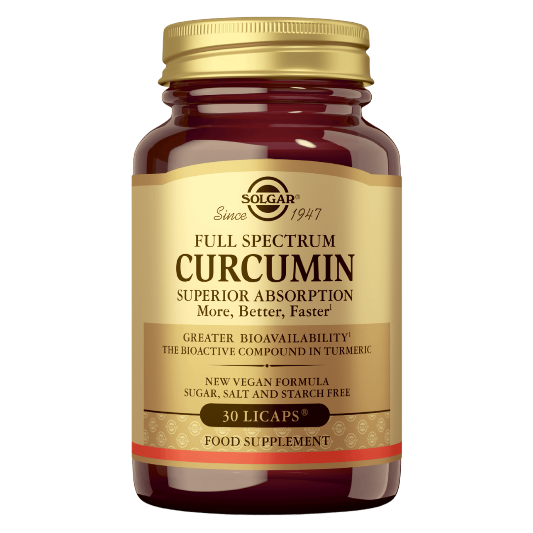 索尔加全谱姜黄素 - 30粒 - 有效期至2027年1月｜Solgar Full Spectrum Curcumin - Kurkumiini 30 kaps. - Päiväys 01/2027