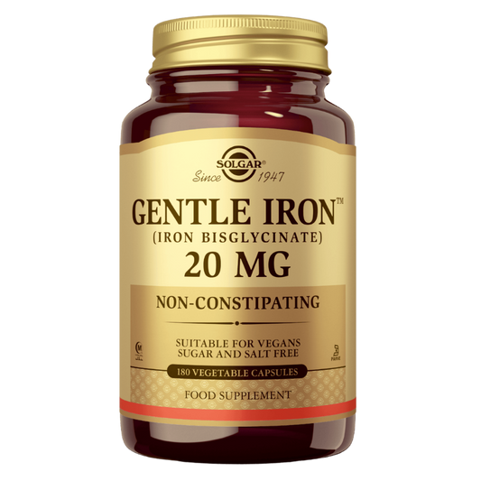 Solgar 温和铁 20毫克 - 铁制剂 180粒胶囊｜Solgar Gentle Iron 20 mg - Rautavalmiste 180 kaps.