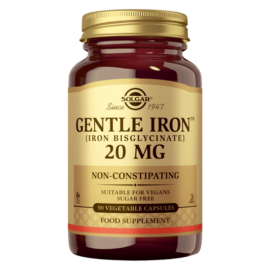 Solgar 温和铁 20毫克 - 铁制剂 90粒胶囊｜Solgar Gentle Iron 20 mg - Rautavalmiste 90 kaps.