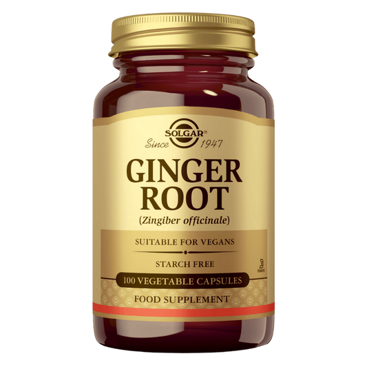 Solgar 姜根草本补充剂 - 100粒｜Solgar Ginger Root - Inkivääri Yrttivalmiste - 100 kaps.