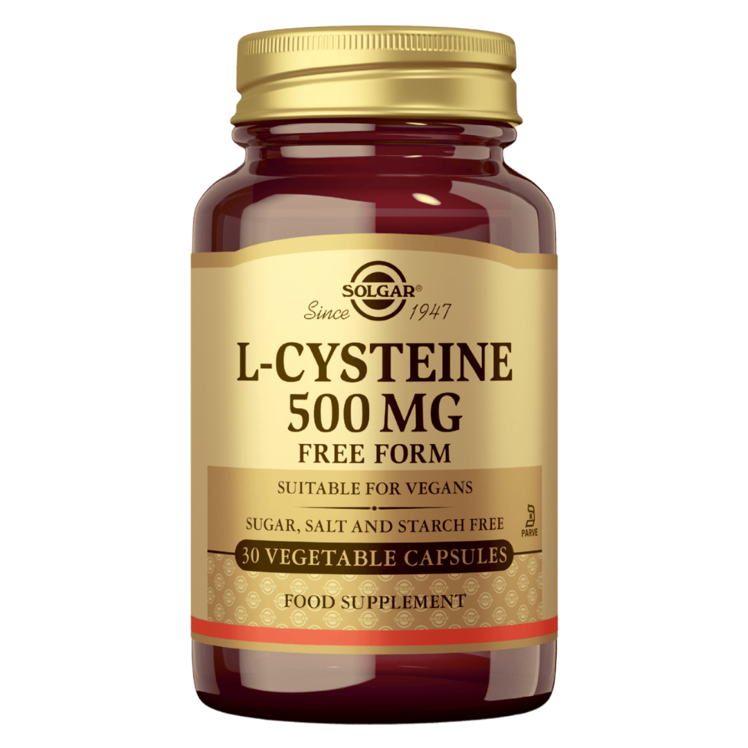Solgar L-半胱氨酸 500毫克 - L-半胱氨酸 30粒｜Solgar L-Cysteine 500 mg - L-kysteiini 30 kaps.