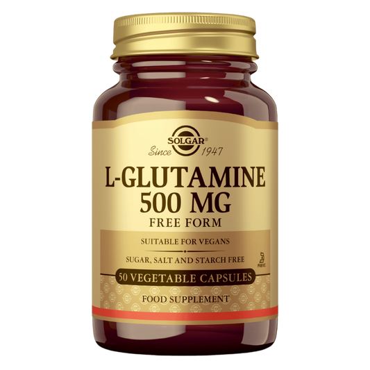 Solgar L-谷氨酰胺 500毫克 - 谷氨酰胺 50粒｜Solgar L-Glutamine 500 mg - Glutamiini 50 kaps.