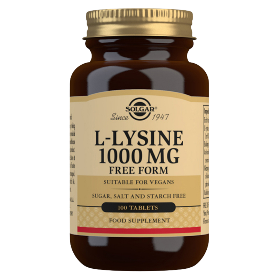 Solgar L-赖氨酸 1000毫克 - 氨基酸制剂 100片｜Solgar L-Lysine 1000 mg - Aminohappovalmiste 100 tabl.
