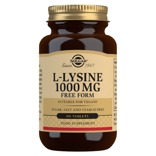 Solgar L-赖氨酸 1000毫克 - 氨基酸制剂 100片｜Solgar L-Lysine 1000 mg - Aminohappovalmiste 100 tabl.
