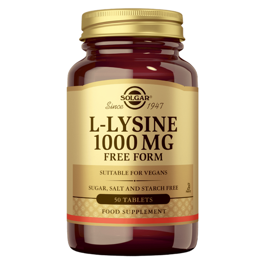 Solgar L-赖氨酸 1000毫克 - L-赖氨酸 50片｜Solgar L-Lysine 1000 mg - L-Lysiini 50 tabl.