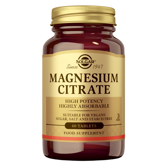 Solgar 柠檬酸镁 - 柠檬酸镁 60片｜Solgar Magnesium Citrate - Magnesiumsitraatti 60 tabl.