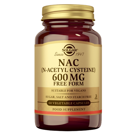 Solgar NAC 600毫克 - 氨基酸补充剂 60粒｜Solgar NAC 600 mg - Aminohappovalmiste 60 kaps.