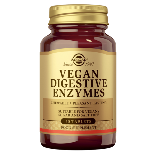 索尔加素食消化酶 - 50片｜Solgar Vegan Digestive Enzymes - Ruoansulatusentsyymi 50 tabl.