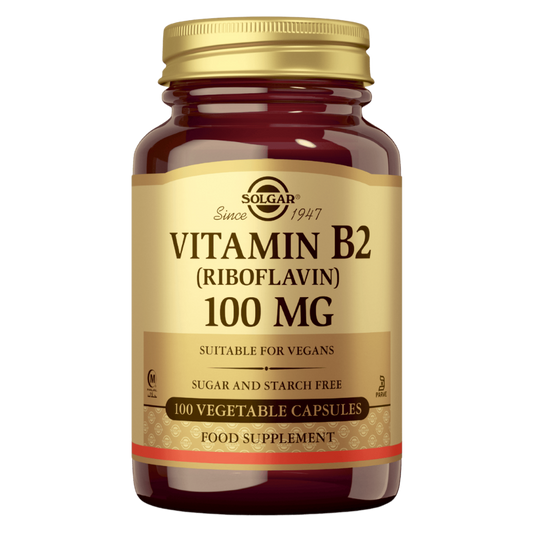 Solgar维生素B2 100毫克 - B族维生素制剂 100粒